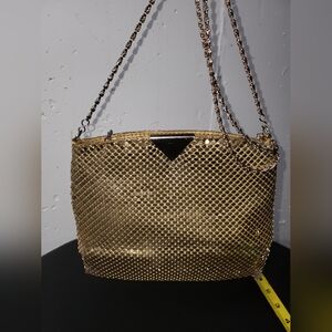 Vintage Gold Sequins Women's Evening Formal Satchel Shoulder Strap Purse Used
